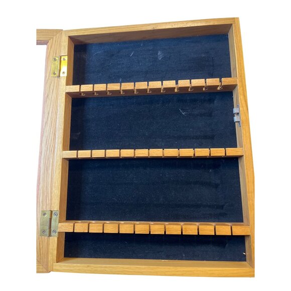 Wooden Display Case With Glass Front & Black Velvet Lining C200 - Picture 7 of 9